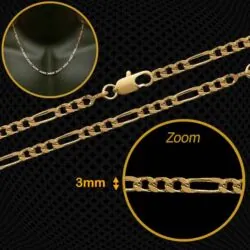 Chaîne Plaqué Or Figaro (3 mm)