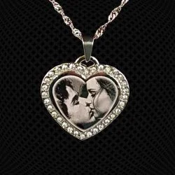 Pendentif Cœur Strass à graver