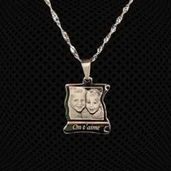 Pendentif Grand Parchemin à graver