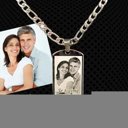 Pendentif-Moyenne-Plaque-Armee en acier