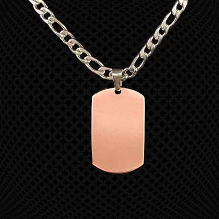 Pendentif-Moyenne-Plaque-Armee en acier