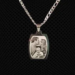 Pendentif plaque ID bombée