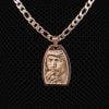 Pendentif-plaque-Ovale-coupe en acier