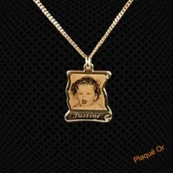 Pendentif Plaqué Or Petit Parchemin