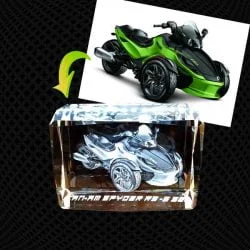 Cube Moyen Bords Biseautés en verre gravure 3D – 12cm