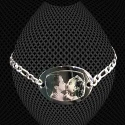 Bracelet médaillon ovale à graver maille 4mm