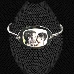 Bracelet Grand Jonc médaillon ovale à graver