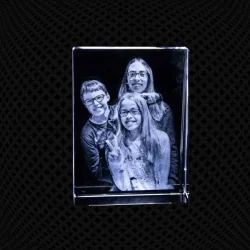 Cadre Photo 2D en Verre – Prisme Trapèze 14 cm (Portrait)
