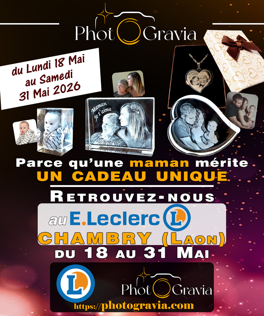 🎁 PhotoGravia à Laon – Idées cadeaux personnalisés pour la Fête des Mères